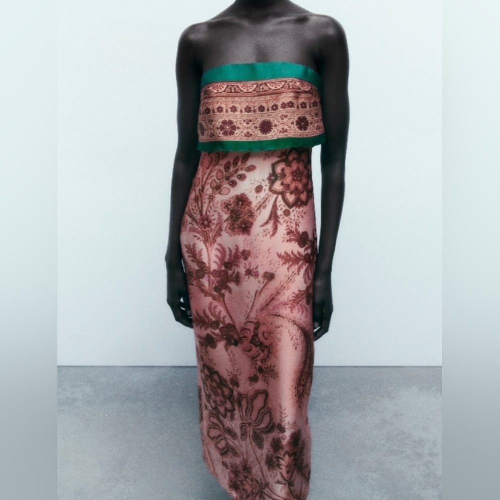 Zara Paisley Satin Effect Dress